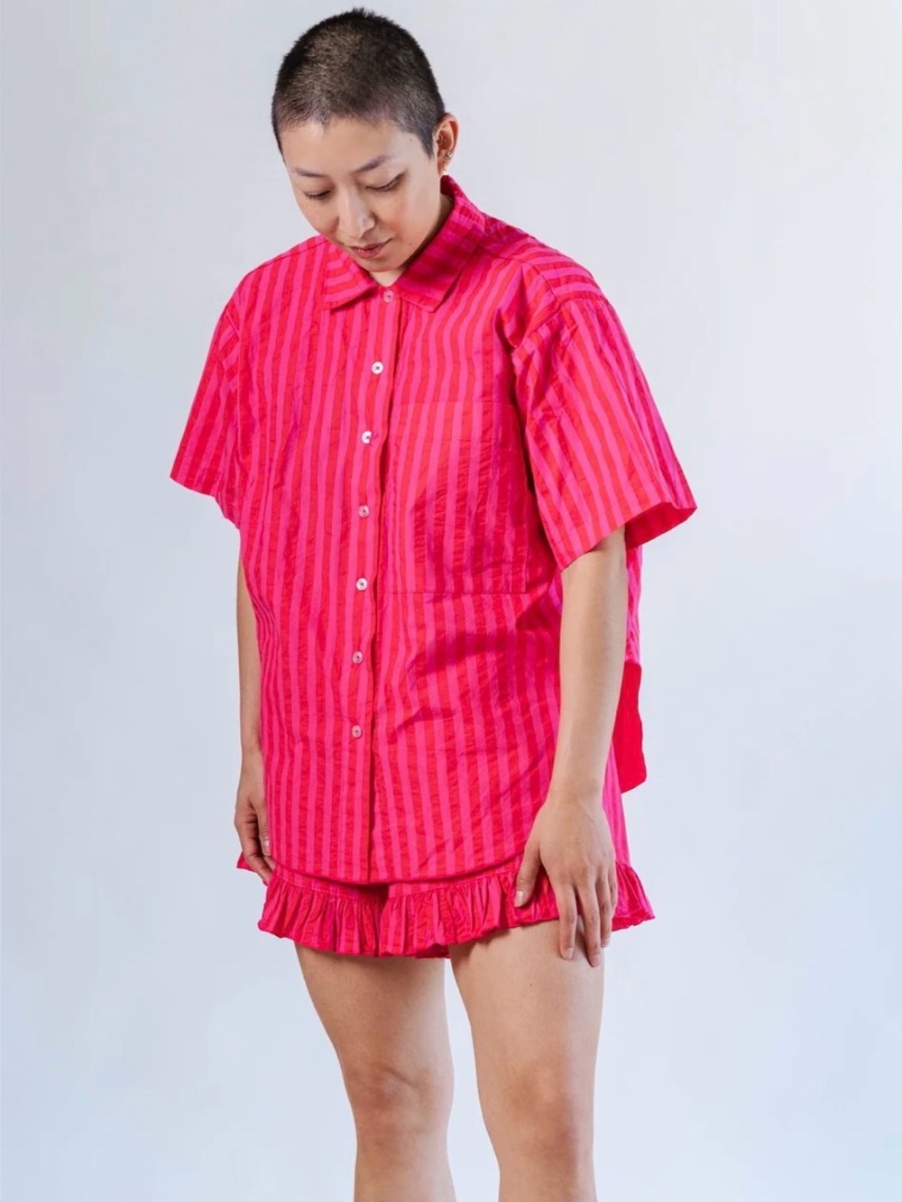 Nettle Studios Sour Cherry Striped Tulip Top OS- NWOT - Picture 2 of 13